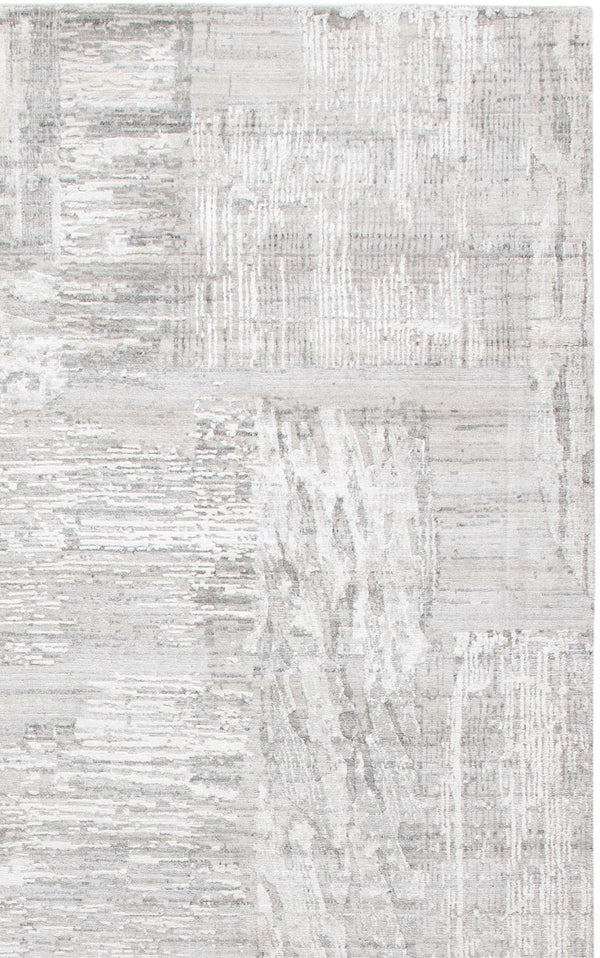 Safavieh Bedford Hand-Loomed Abstract Area Rug in Viscose Wool Blend for Large Living Rooms Grey Ivory 6'-0" x 9'-0" BFD101A-6