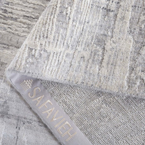 Safavieh Bedford Hand-Loomed Abstract Area Rug in Viscose Wool Blend for Large Living Rooms Grey Ivory 6'-0" x 9'-0" BFD101A-6