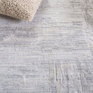 Safavieh Bedford Hand-Loomed Abstract Area Rug in Viscose Wool Blend for Large Living Rooms Grey Ivory 6'-0" x 9'-0" BFD101A-6