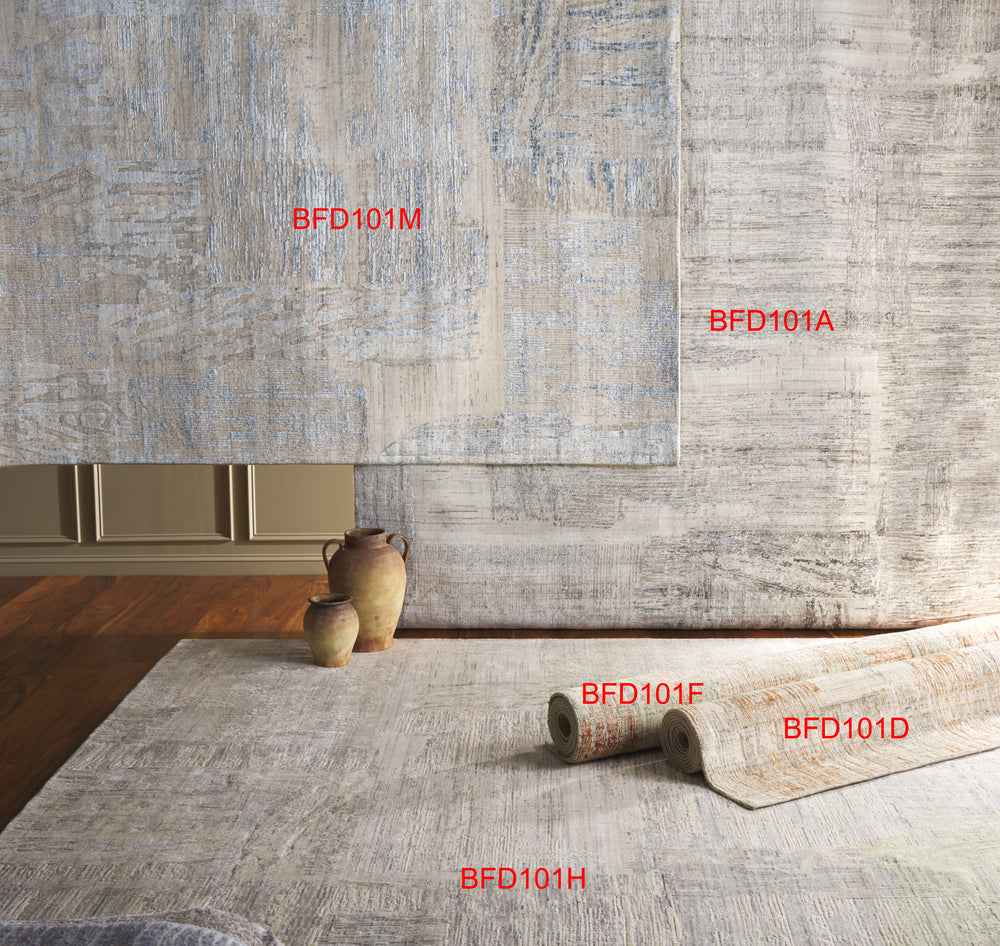 Safavieh Bedford Elegant Area Rug - Hand Loomed Abstract Design For Contemporary Living Spaces, Soft & Stylish Grey ,Blue 60% Viscose,20% Wool,20% Cotton Bfd101m-9