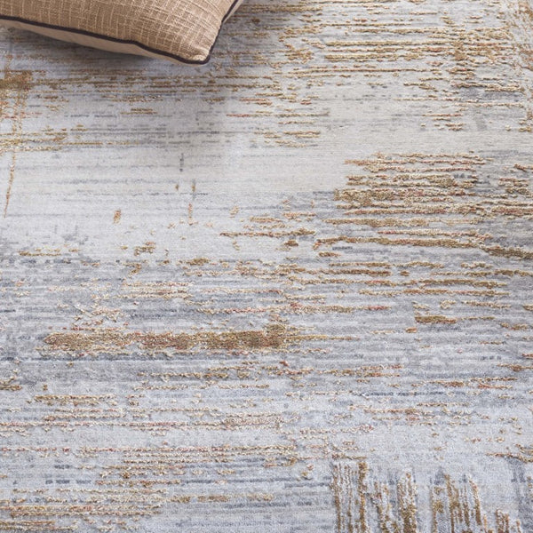 Safavieh Bedford Hand-Loomed Abstract Area Rug in Viscose Wool Blend for Large Living Rooms Grey Gold 10'-0" x 14'-0" BFD101D-10