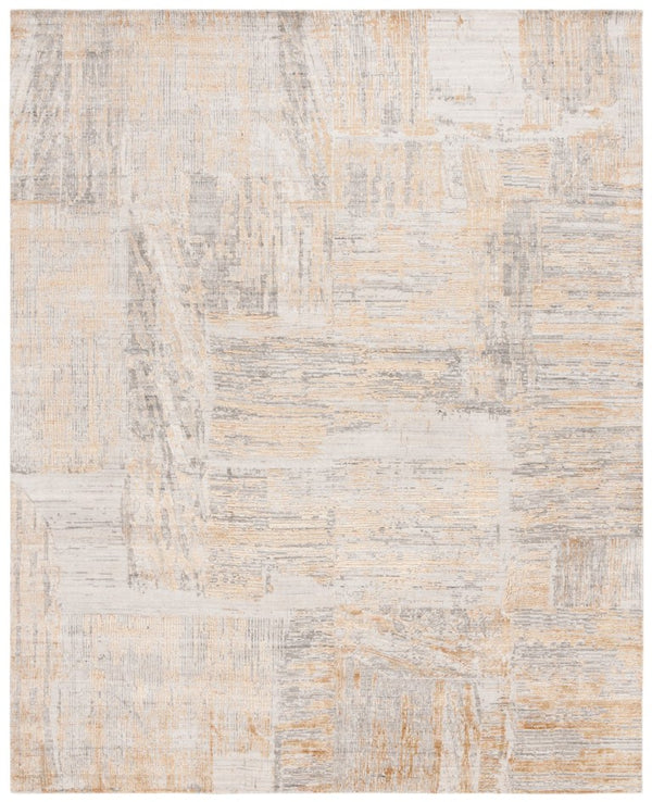 Safavieh Bedford Hand-Loomed Abstract Area Rug in Viscose Wool Blend for Large Living Rooms Grey Gold 10'-0" x 14'-0" BFD101D-10