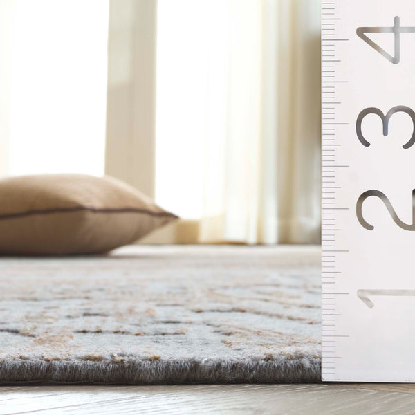 Safavieh Bedford Luxurious Grey Ivory Area Rug - Soft Viscose, Wool & Cotton Blend For Elegant Spaces Grey ,Gold 60% Viscose,20% Wool,20% Cotton Bfd101d-9