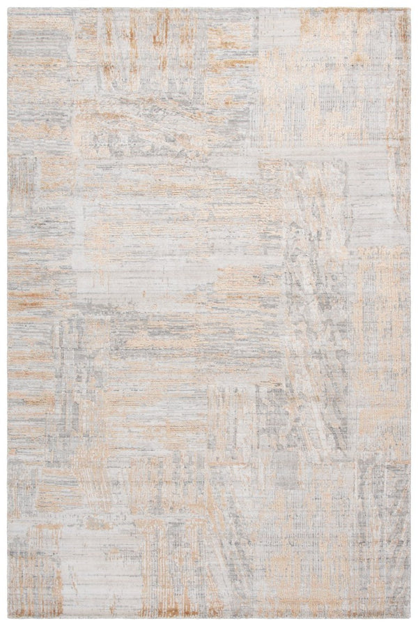 Safavieh Bedford Hand-Loomed Abstract Area Rug in Viscose Wool Blend for Large Living Rooms Grey Gold 6'-0" x 9'-0" BFD101D-6