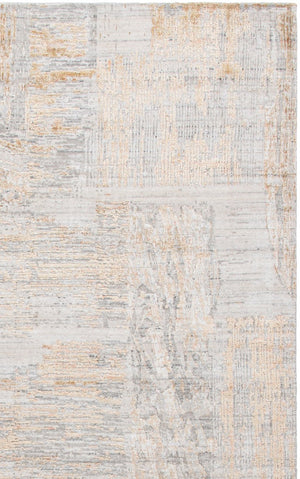 Safavieh Bedford Hand-Loomed Abstract Area Rug in Viscose Wool Blend for Large Living Rooms Grey Gold 6'-0" x 9'-0" BFD101D-6