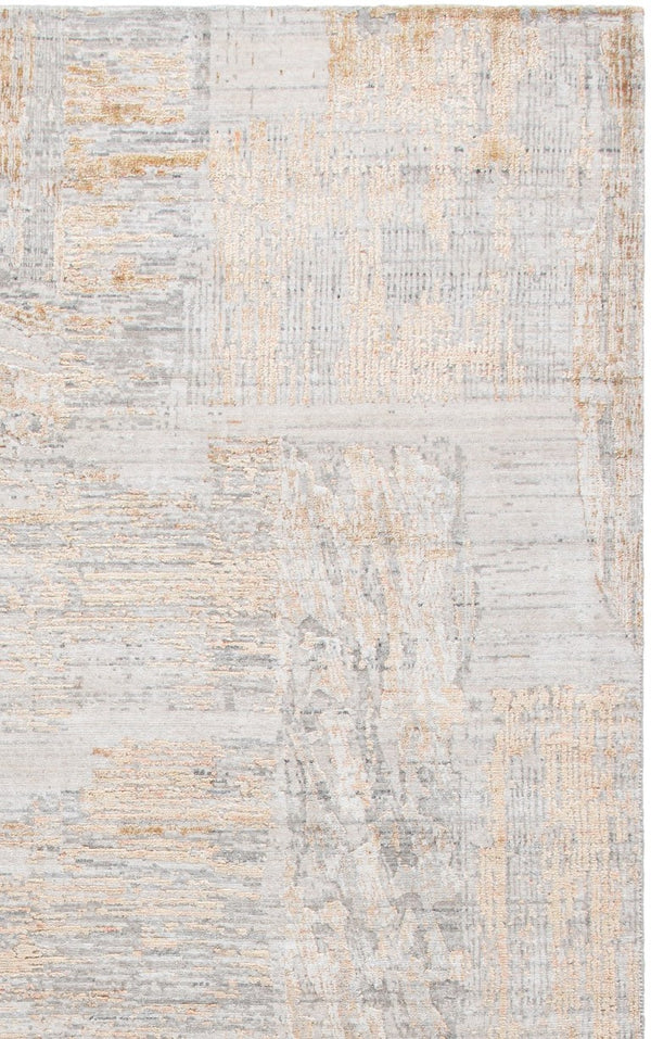 Safavieh Bedford Hand-Loomed Abstract Area Rug in Viscose Wool Blend for Large Living Rooms Grey Gold 6'-0" x 9'-0" BFD101D-6