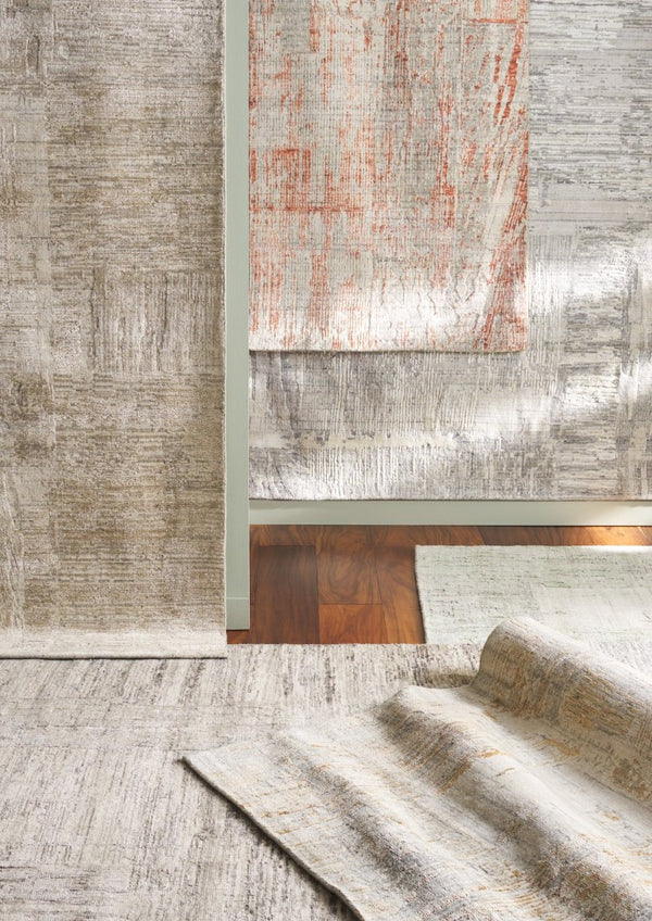 Safavieh Bedford Hand-Loomed Abstract Area Rug in Viscose Wool Blend for Large Living Rooms Grey Taupe 10'-0" x 14'-0" BFD101E-10