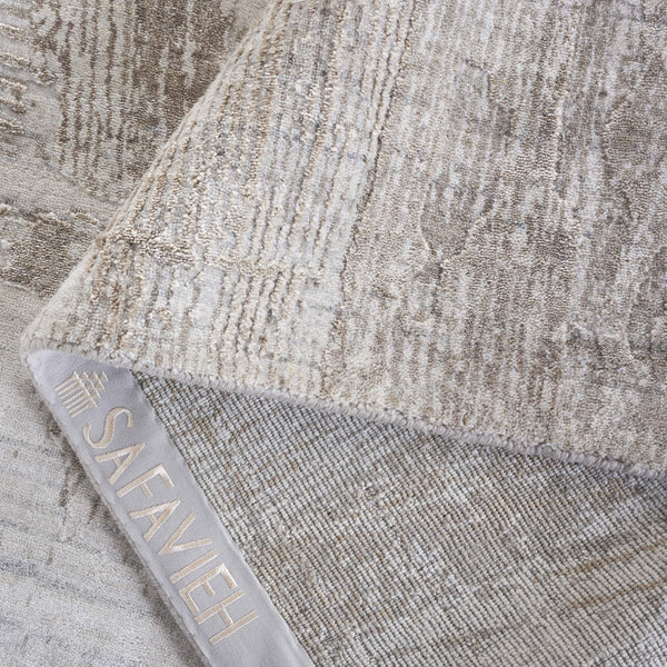 Safavieh Bedford Luxurious Grey Ivory Area Rug - Soft Viscose, Wool & Cotton Blend For Elegant Spaces Grey ,Taupe 60% Viscose,20% Wool,20% Cotton Bfd101e-8
