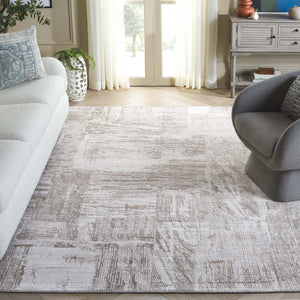 Safavieh Bedford Luxurious Grey Ivory Area Rug - Soft Viscose, Wool & Cotton Blend For Elegant Spaces Grey ,Taupe 60% Viscose,20% Wool,20% Cotton Bfd101e-8