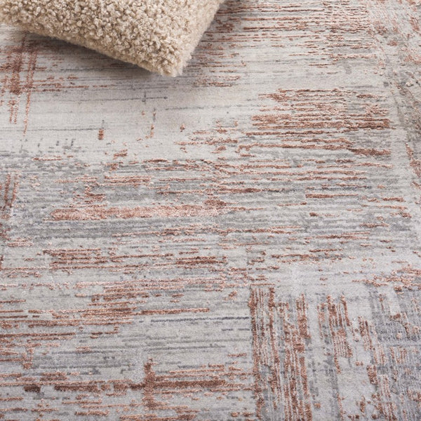 Safavieh Bedford Hand-Loomed Abstract Area Rug in Viscose Wool Blend for Large Living Rooms Grey Rust 10'-0" x 14'-0" BFD101F-10