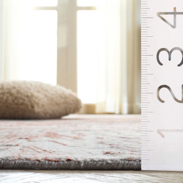 Safavieh Bedford Hand-Loomed Abstract Area Rug in Viscose Wool Blend for Large Living Rooms Grey Rust 10'-0" x 14'-0" BFD101F-10