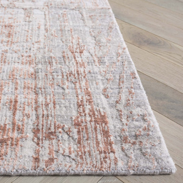 Safavieh Bedford Hand-Loomed Abstract Area Rug in Viscose Wool Blend for Large Living Rooms Grey Rust 10'-0" x 14'-0" BFD101F-10