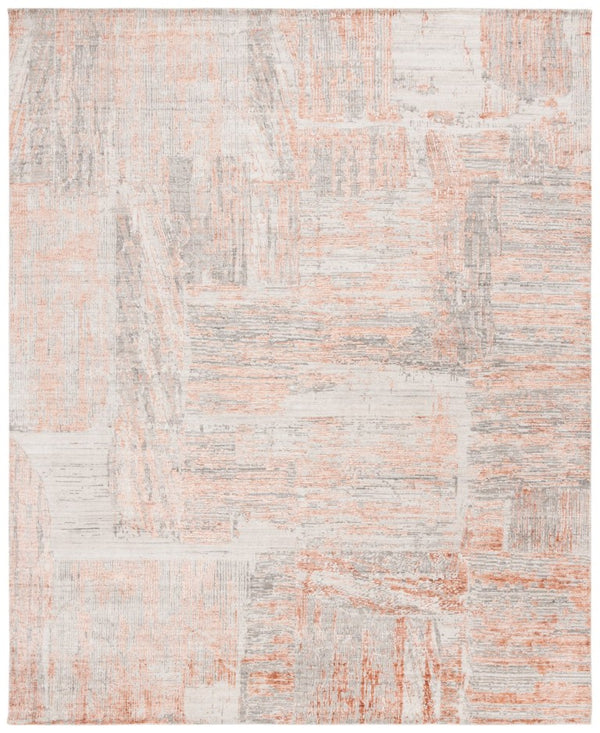 Safavieh Bedford Hand-Loomed Abstract Area Rug in Viscose Wool Blend for Large Living Rooms Grey Rust 10'-0" x 14'-0" BFD101F-10