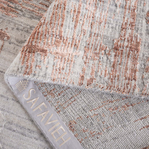 Safavieh Bedford Elegant Area Rug - Hand Loomed Artistic Design For Modern Living Spaces - 3/8" Height Grey ,Rust 60% Viscose,20% Wool,20% Cotton Bfd101f-6