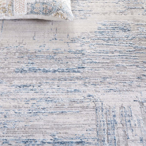 Safavieh Bedford Luxurious Grey Ivory Area Rug - Soft Viscose, Wool & Cotton Blend For Elegant Spaces Grey ,Blue 60% Viscose,20% Wool,20% Cotton Bfd101m-8