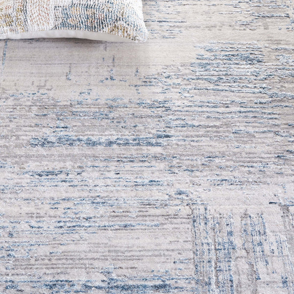 Safavieh Bedford Elegant Area Rug - Hand Loomed Artistic Design For Modern Living Spaces - 3/8" Height Grey ,Blue 60% Viscose,20% Wool,20% Cotton Bfd101m-6