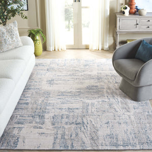 Safavieh Bedford Luxurious Grey Ivory Area Rug - Soft Viscose, Wool & Cotton Blend For Elegant Spaces Grey ,Blue 60% Viscose,20% Wool,20% Cotton Bfd101m-8