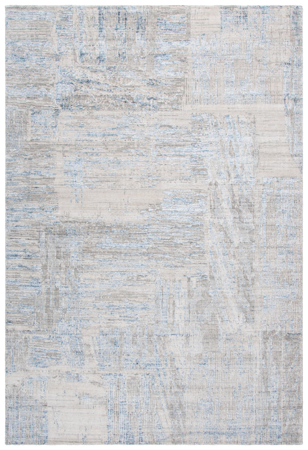 Safavieh Bedford Elegant Area Rug - Hand Loomed Abstract Design For Contemporary Living Spaces, Soft & Stylish Grey ,Blue 60% Viscose,20% Wool,20% Cotton Bfd101m-9
