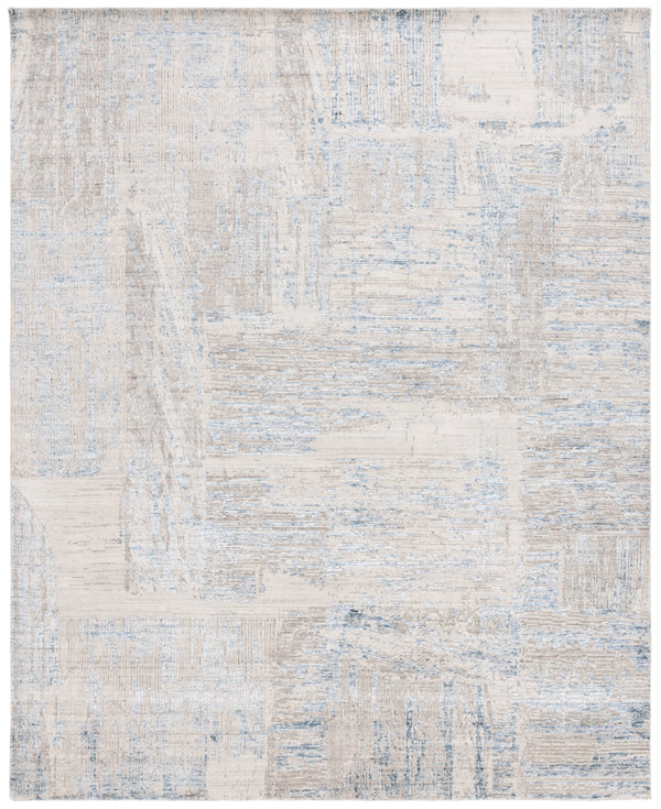 Safavieh Bedford Elegant Area Rug - Hand Loomed Abstract Design For Contemporary Living Spaces, Soft & Stylish Grey ,Blue 60% Viscose,20% Wool,20% Cotton Bfd101m-9