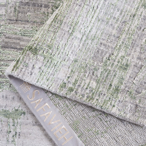 Safavieh Bedford Luxurious Grey Ivory Area Rug - Soft Viscose, Wool & Cotton Blend For Elegant Spaces Grey ,Green 60% Viscose,20% Wool,20% Cotton Bfd101y-10