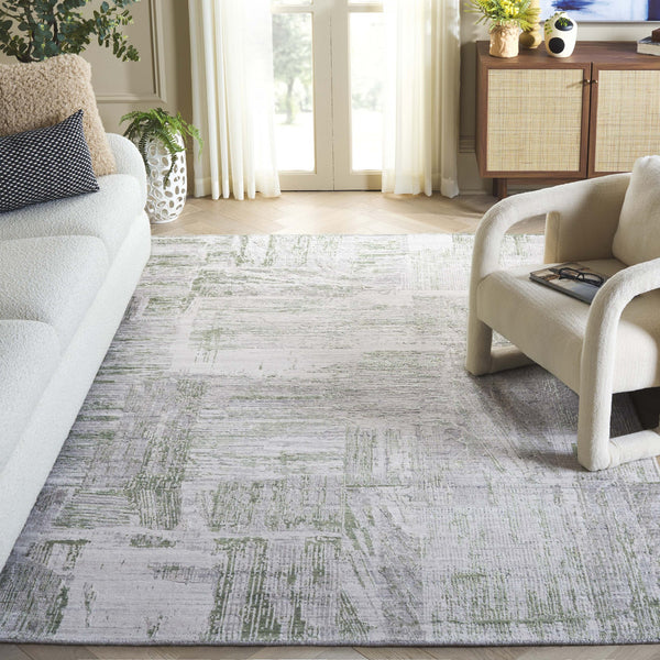 Safavieh Bedford Luxurious Grey Ivory Area Rug - Soft Viscose, Wool & Cotton Blend For Elegant Spaces Grey ,Green 60% Viscose,20% Wool,20% Cotton Bfd101y-10