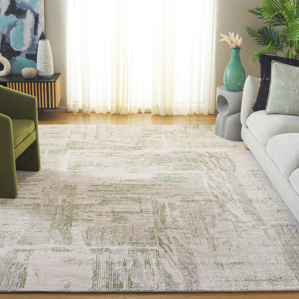 Safavieh Bedford Luxurious Grey Ivory Area Rug - Soft Viscose, Wool & Cotton Blend For Elegant Spaces Grey ,Green 60% Viscose,20% Wool,20% Cotton Bfd101y-10