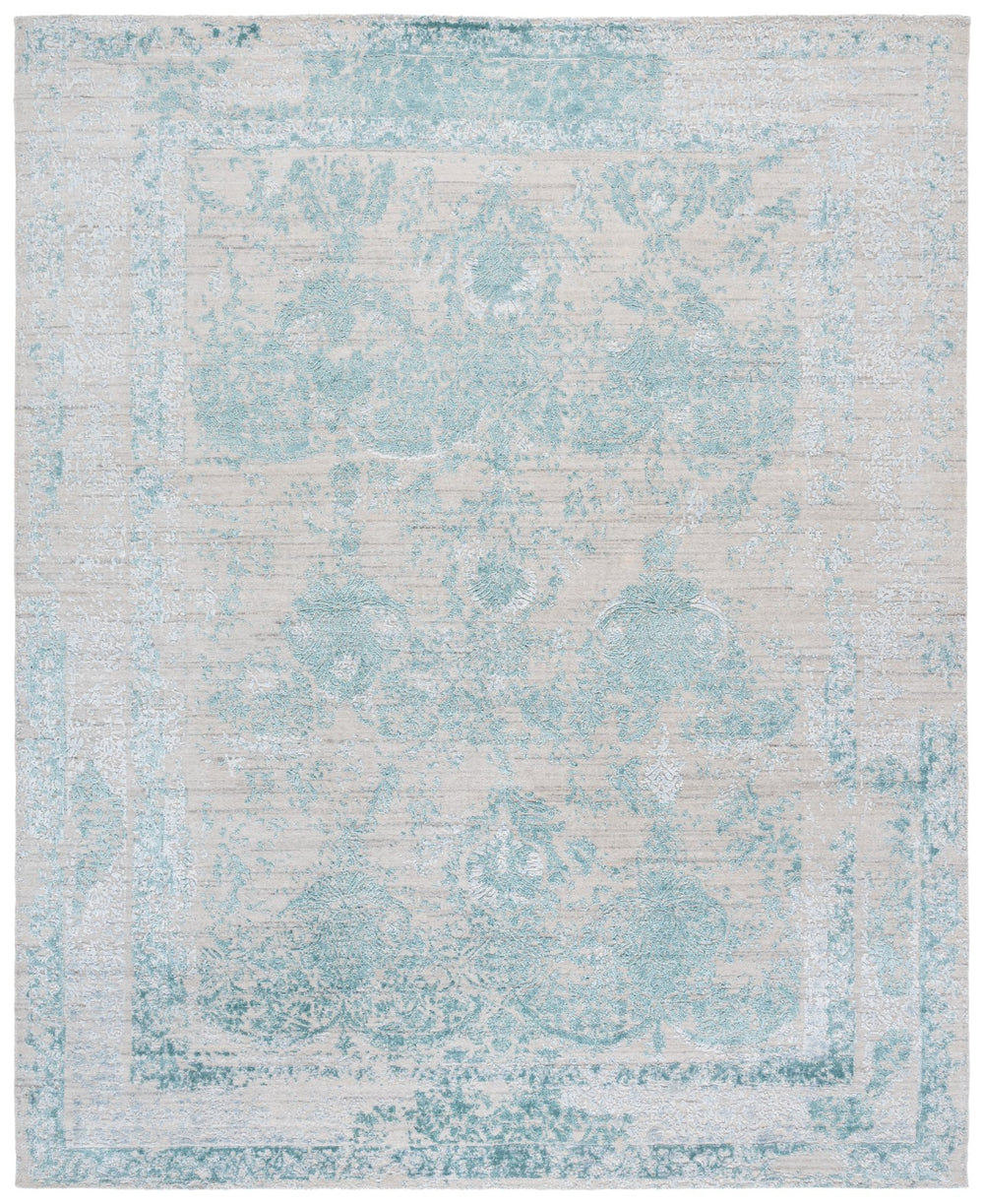 Safavieh Bedford 8x10 Hand Loomed Area Rug In Turquoise And Ivory – Elegant Comfort For Any Room Decor Turquoise ,Ivory 60% Viscose,20% Wool,And 20% Cotton Bfd102j-8