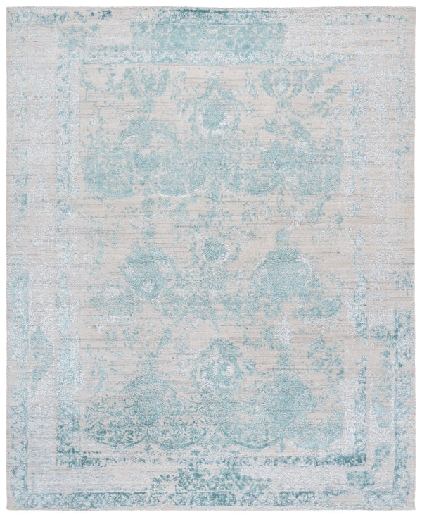 Safavieh Bedford Hand Loomed Area Rug - Artisan Crafted Elegance For Timeless Home Decor And Style Turquoise ,Ivory 60% Viscose,20% Wool,And 20% Cotton Bfd102j-6