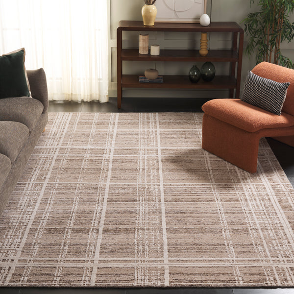 Safavieh Bedford Exquisite Hand-loomed Area Rug - Elegant Blend Of Warm Tones For Timeless Home Decor Light Brown ,Ivory 60% Viscose,20% Wool,And 20% Cotton Bfd105t-10