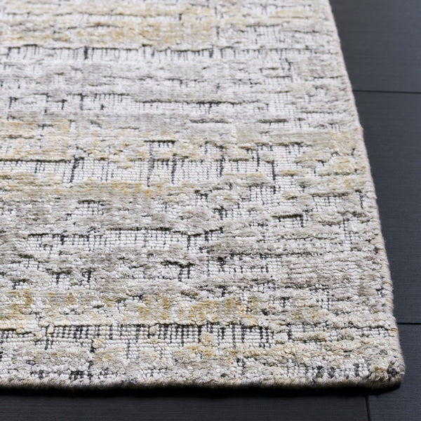 Safavieh Bedford Hand-Loomed 6X9 Grey & Gold Abstract Rug — Low 1/4" Pile, Viscose-Cotton-Wool Blend, Modern Elegance BFD201D-6
