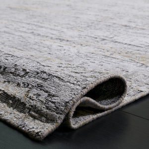 Safavieh Bedford Hand-Loomed 6X9 Grey & Gold Abstract Rug — Low 1/4" Pile, Viscose-Cotton-Wool Blend, Modern Elegance BFD201D-6