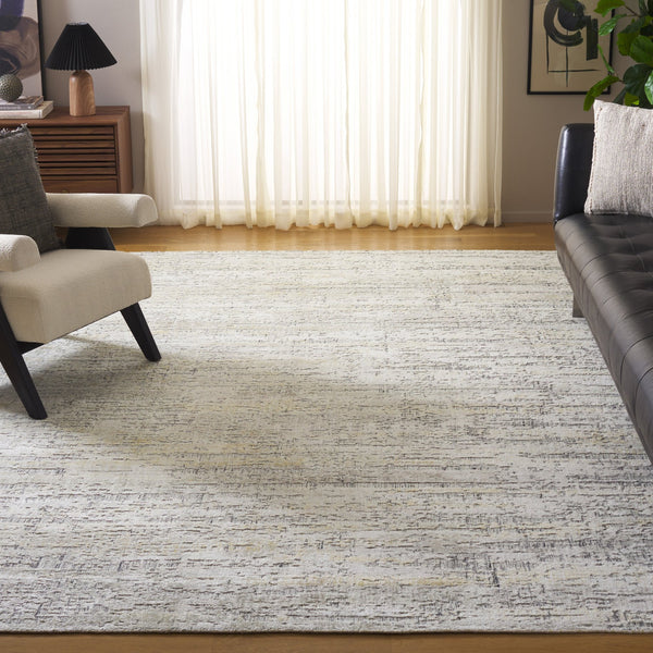 Safavieh Bedford Hand-Loomed 6X9 Grey & Gold Abstract Rug — Low 1/4" Pile, Viscose-Cotton-Wool Blend, Modern Elegance BFD201D-6