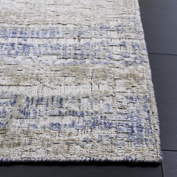 Safavieh Bedford Hand-Loomed 6X9 Grey-Blue Area Rug — Low Pile Distressed Texture, Viscose-Cotton-Wool Blend BFD201M-6