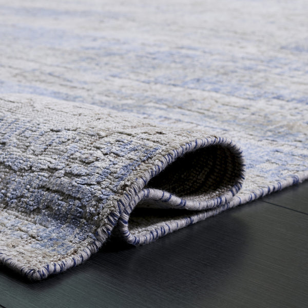Safavieh Bedford Hand-Loomed 6X9 Grey-Blue Area Rug — Low Pile Distressed Texture, Viscose-Cotton-Wool Blend BFD201M-6