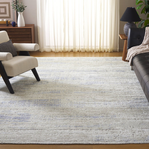 Safavieh Bedford Hand-Loomed 6X9 Grey-Blue Area Rug — Low Pile Distressed Texture, Viscose-Cotton-Wool Blend BFD201M-6