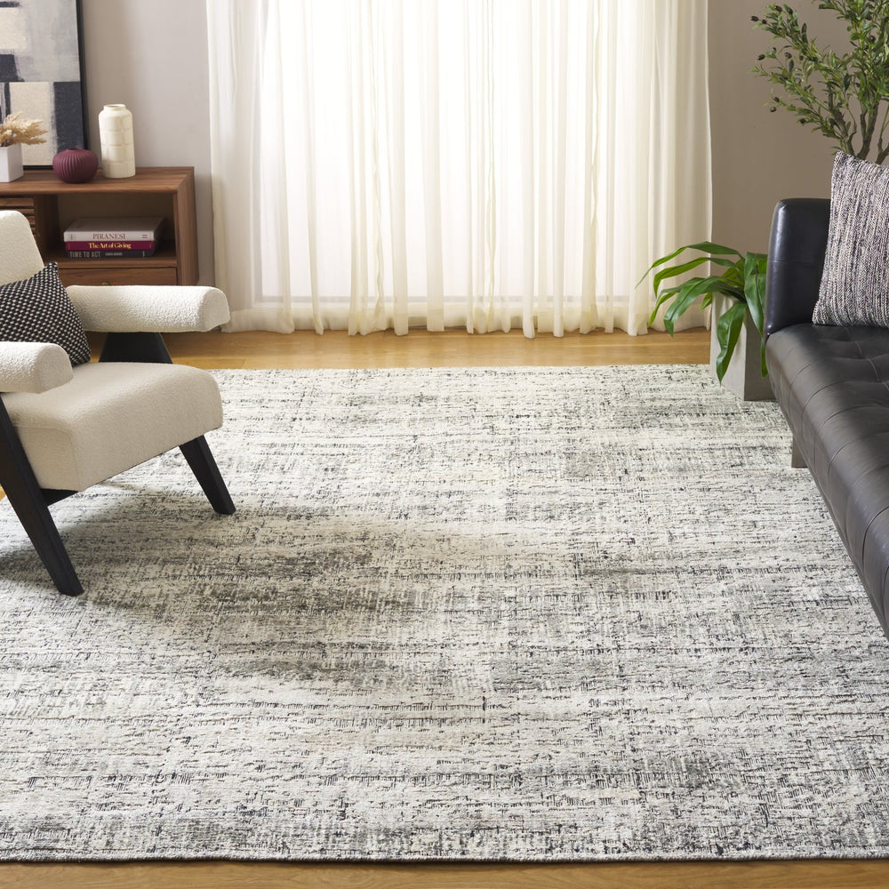 Safavieh Bedford Hand-loomed Area Rug: Modern Elegance And Comfort For Your Living Space, 6x9 Ft Black ,Grey 68% Viscose,20% Cotton,12% Wool Bfd201z-8