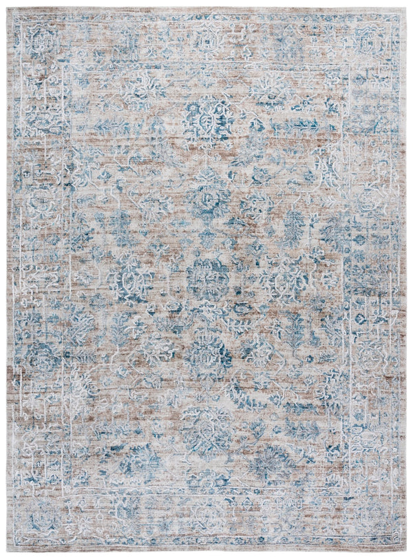 Safavieh Bedford Hand-Loomed Beige And Blue Area Rug — Low Pile, Viscose-Cotton Blend, Durable Artisanal Style 6'-0" x 9'-0" BFD401M-6