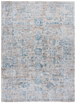 Safavieh Bedford Hand‑Loomed Beige And Blue Area Rug — Low‑Profile Viscose-Cotton Floral Accent For Living Spaces 8'-0" x 10'-0" BFD401M-8