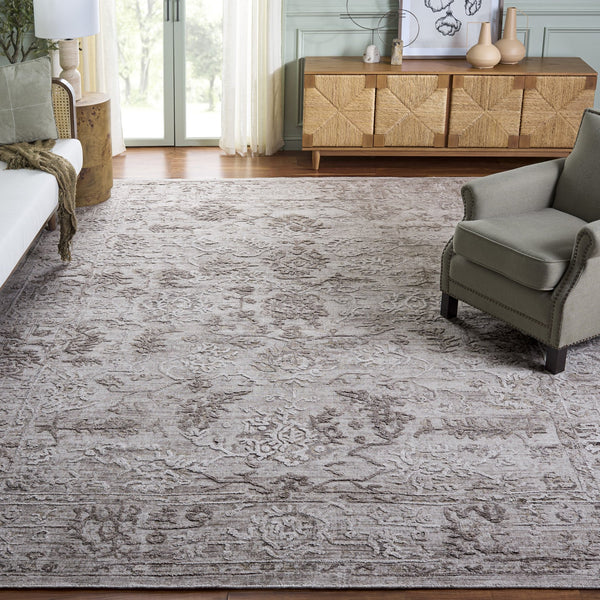 Safavieh Bedford Hand‑Loomed Beige Brown Area Rug — Soft Viscose‑Cotton Blend, Low‑Profile Elegant Texture 6'-0" x 9'-0" BFD401T-6