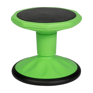 English Elm Lucas Fixed Height Kids Flexible Active Stool for Classroom Engagement with Safe Wobble Design Green BFT-9001F-12-GRN-GG