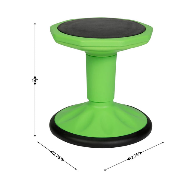 English Elm Lucas Active Flexible Stool for Kids – Encourages Movement, Focus, and Healthy Posture in Classrooms Green BFT-9001F-14-GRN-GG