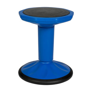 English Elm Lucas Fixed Height Kids Active Stool for Classroom & Home – Durable, Non-Skid, Ergonomic Design Blue BFT-9001F-16-BL-GG