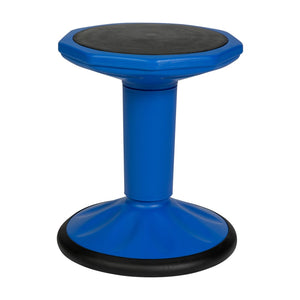 English Elm Lucas Fixed Height Kids Active Stool for Classroom & Home – Durable, Non-Skid, Ergonomic Design Blue BFT-9001F-16-BL-GG