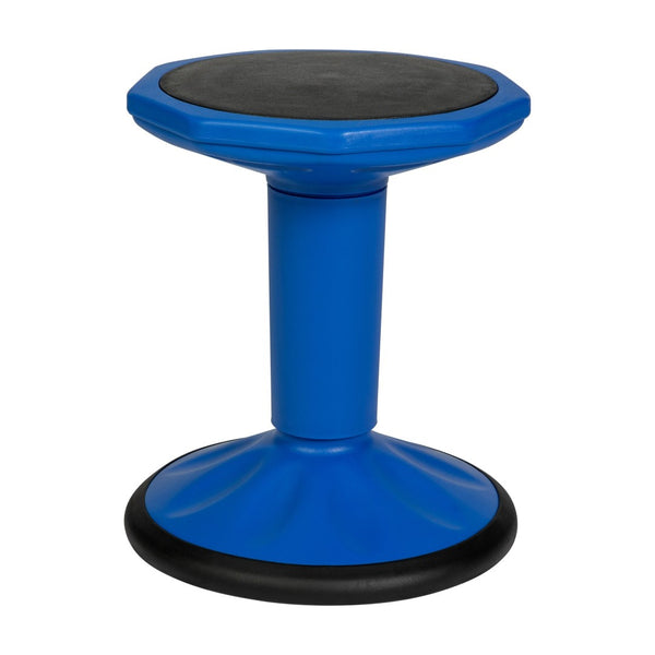 English Elm Lucas Fixed Height Kids Active Stool for Classroom & Home – Durable, Non-Skid, Ergonomic Design Blue BFT-9001F-16-BL-GG