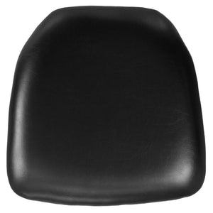 English Elm Louise Hard Chair Cushion for Chiavari Seating - Durable, Comfortable, Easy-to-Secure Design for Events Black Vinyl BH-BK-HARD-VYL-GG