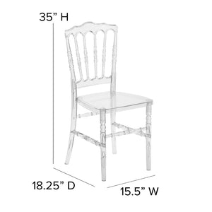 English Elm Flash Elegance Crystal Ice Napoleon Stacking Chair - Stylish, Durable, and Space-Saving Event Seating BH-H002-CRYSTAL-GG