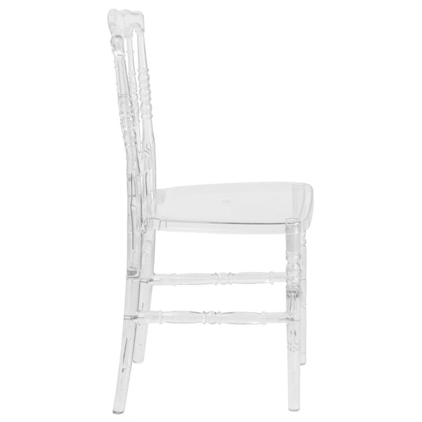 English Elm Flash Elegance Crystal Ice Napoleon Stacking Chair - Stylish, Durable, and Space-Saving Event Seating BH-H002-CRYSTAL-GG