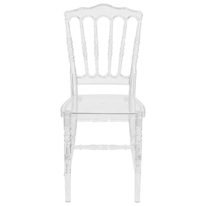 English Elm Flash Elegance Crystal Ice Napoleon Stacking Chair - Stylish, Durable, and Space-Saving Event Seating BH-H002-CRYSTAL-GG