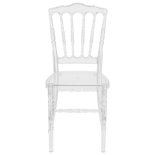 English Elm Flash Elegance Crystal Ice Napoleon Stacking Chair - Stylish, Durable, and Space-Saving Event Seating BH-H002-CRYSTAL-GG