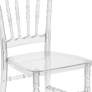 English Elm Flash Elegance Crystal Ice Napoleon Stacking Chair - Stylish, Durable, and Space-Saving Event Seating BH-H002-CRYSTAL-GG